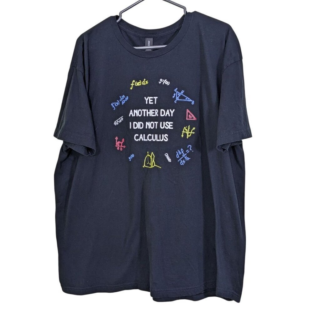 Mens Black Novelty T Shirt Size 2XL Yet Another Day I did Not Use Calculus Funny